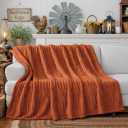 50x70 Inch Rust Throw Blanket - Soft & Fluffy Fleece, Cute & Aesthetic, Perfect for Sofa, Couch, Chair, Bed, Living Room & Bedroom, All-Season Use, Plush & Cozy Decorative Fall Blanket