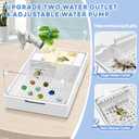 GOZILLA Small Turtle Tank Kit(Tank+Lamp+Filter), Acrylic Aquarium Turtle Starter Kit Habitat with Multi-Functional Areas for Small Reptiles. (Large Two Layer Kit)