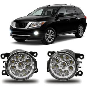 Fog Light Bulb 3.5 Inch PAIR Front Bumper Clear Lens Fog Light Lamp For Nissan Pathfinder R51 2005-2011 2012,6000k,Pack of 2