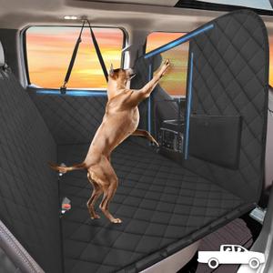 Back Seat Extender for Dogs Truck-Large Space, High Barrier Truck Dog Seat Cover Hold 420lb, Waterproof Pet Dog Hammock for Crew Cab Trucks F150, RAM1500, Sierra, Tundra, Silverado, Black (For Full Size Truck / Full Size SUV)