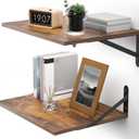 Deep Floating Shelves for Wall, 16W x 12D Wood Shelves Set of 2, Rustic Wood Floating Shelves, Wall Mounted Hanging Shelf for Living Room, Kitchen, Office, Bathroom and Bedroom Decor