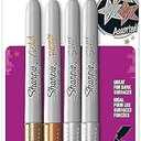 Sharpie - Fine Point Metallic Permanent Markers - Silver/Gold/Bronze (1-Pack of 4)