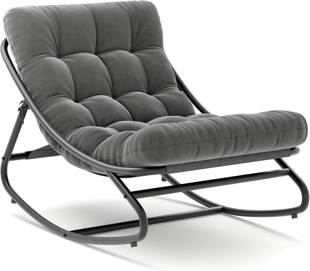 Outdoor Rocking Chair, Oversized Patio Papasan Rocker