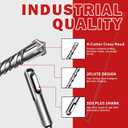 1/2" x 18" SDS Plus Hammer Drill Bit, Cross Carbide Tip
Heat-treated body and reinforced 4-cutter cross carbide tip resist wear and jamming in tough concrete.