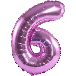 YPSelected 32 Inch Large Foil Helium Number Balloon Birthday Wedding Party 0-9 (Pink, 6)