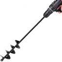 TCBWFY Auger Drill Bit 2x14.6inch Garden Plant Flower Bulb Auger Rapid Planter Bulb & Bedding Plant Auger for 3/8" Hex Drive Earth Drill Fence Post Umbrella Hole Digger