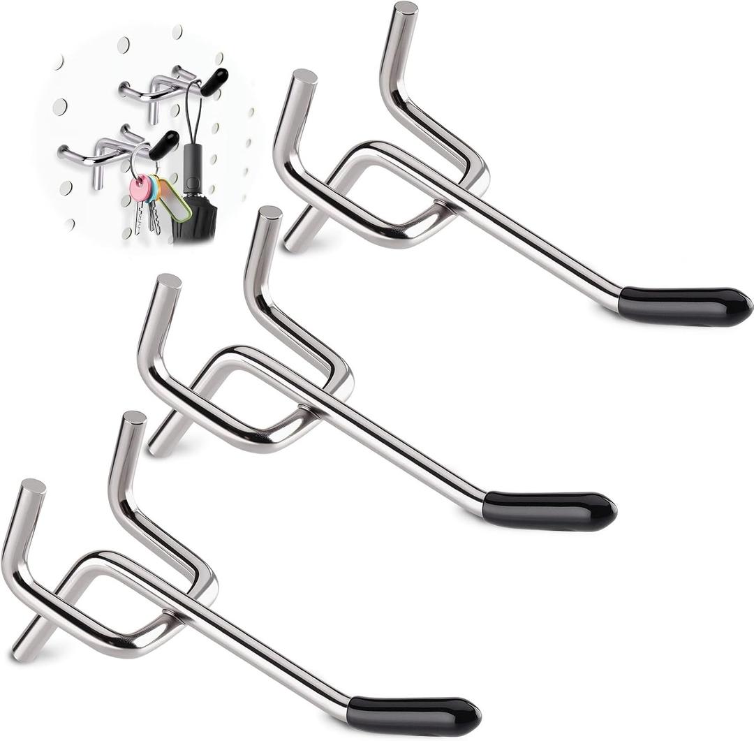 2 x 60 PCS 2 Inch Pegboard Hooks, Heavy Duty Peg Board Organizer Accessories, Tool Hangers Fit 1/4" Pegboard, Perfect for Garage Storage, Workshop, Craft Room and Wall Hanging Tool
