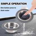 2 x 3-in-1 Kitchen Sink Drain Filter Pop-up Stopper with Filter Basket 304 Stainless Steel It has The Function of Fast Drainage and Odor Isolation Suitable for U.S. Standard 3-1/2" Sink drains