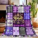 Grandma Gifts, Birthday Gifts for Grandma, Super Soft Unique Purple Gold Nana Blanket Gift for Great Grandmas Women, Grandmother Birthday Gift, Cozy Fuzzy Warm Plush Fleece Blanket 60"x50" for Bedding