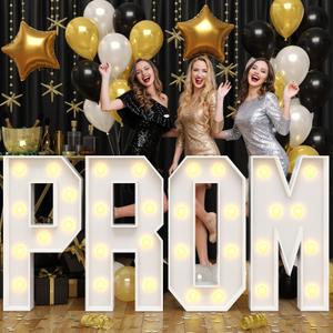 Froova Prom Marquee Letters for 2026 Graduation Decorations Light Up Sign 3FT Large Mosaic Letters Cardboard Pre-Cut Frame for Class of 2026 High School College Grad Prom Party Sign Backdrop Party