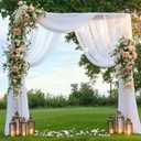 Wedding Arch Draping Fabric 2 Panels 30" X 20FT Sheer Arch Drapes Fabric White Backdrop Curtains for Wedding Arbor Ceremony Birthday Party