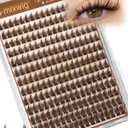 Brown Lash Clusters Wispy Eyelash Clusters 10-14MM Short Spiky Cluster Eyelash Extensions Natural Cluster Lashes Dark Brown Individual Lashes D Curly DIY Lash Extension by Lvmixwig