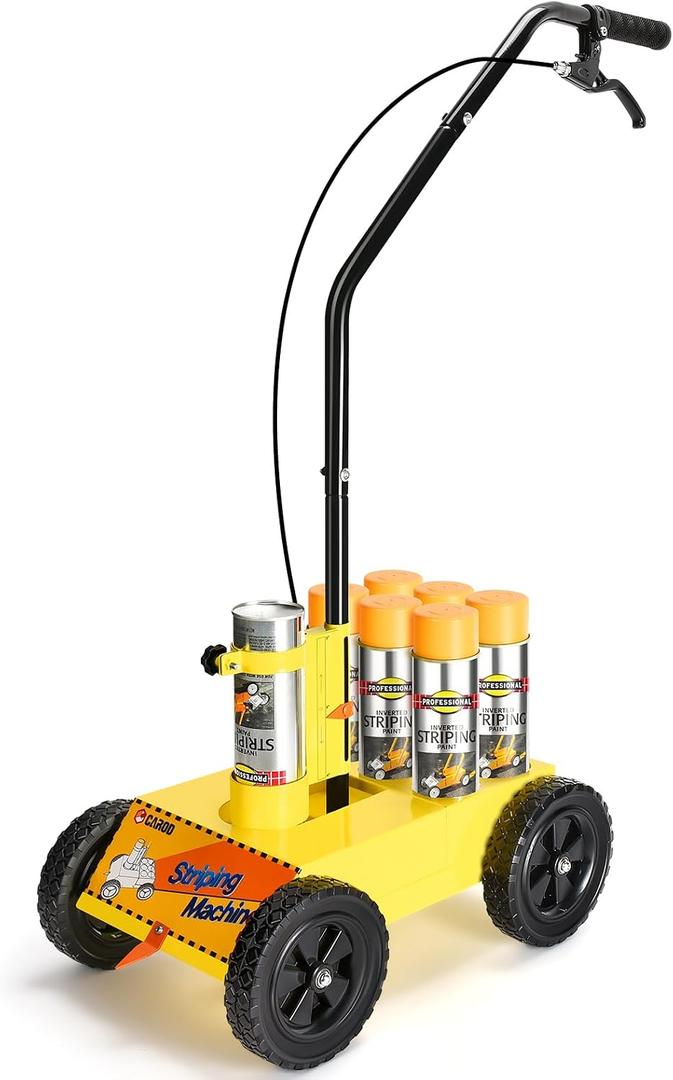 CAROD Striping Line Marking Machine, Parking Lot Striping Machine, Compatible with Professional Inverted Striping Spray Paint, Line Striper Machine for Fast and Accurate Marking, Yellow (Yellow)