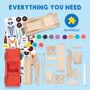 Klever Kits 4 DIY Wooden Race Cars-Build & Paint Your Own Wood Craft Kit, 4 Race Cars Toy, Easy to Assemble Arts Crafts Kit, Birthday Party Presents for Kids Boys and Girls
