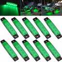 PSEQT 10 Pcs LED Rock Strip Lights Car Under glow Wheel Fender Well Lighting Kits Waterproof for Golf Cart Wrangler Offroad Truck RV UTV ATV Snowmobile (Green)
