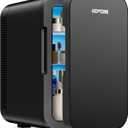 Small Mini Fridge, 18L Portable Tiny Fridge for Skincare, 120V/12V Makeup Refrigerator Mini, Thermoelectric Cooler & Warmer for Drinks, Food, Cosmetics for Office/Dorm/Car/Travel, Black