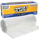 Painter's Plastic Film, 400' Length x 9' Width High, High Density Painters Plastic Sheeting Roll in Box with Dispense Hole for Easy Paint Plastic Covering