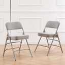 CHAIRABLE Padded Folding Chair with Cushion, Foldable Chair, Gray, 2 Pack