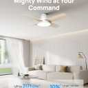 DREO Ceiling Fans with Lights, 12 Speeds & 3 Fan Modes, Quiet DC Motor, Low Profile Easy to Install, Flush Mount Smart Ceiling Fan with Dimmable LED, 12H Timer for Bedroom, Remote, White, 44''