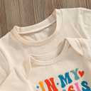 MERSARIPHY Big Sister Little Sister Matching Outfits Toddler Baby Girl Short Sleeve Romper T Shirt Sibling Summer Clothes Set (Beige, Kid 1-2T/Baby 0-3M)
