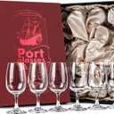 GLASSIQUE CADEAU Port and Dessert Wine, Sherry, Cordial, Aperitif Tasting Glasses | Set of 6 Small Crystal 7 oz Sippers | Mini Short Stem Nosing Taster Copitas