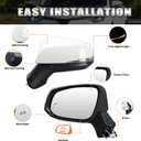 Left Driver Side Mirror Compatible with Toyota RAV4 2019 2020 2021 2022 2023 2024 Power Heated Turn Signal Blind Spot Door Rear View Mirrors 8 Pins White