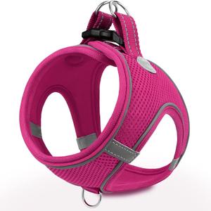 Joytale Small Dog Harness, Breathable Mesh Step-in Vest, Reflective Soft Padded Harnesses for Cats, Puppies and Extra Small Dogs, Hot Pink, XXS (XXS--Chest: 12-13.5'', HotPink)
