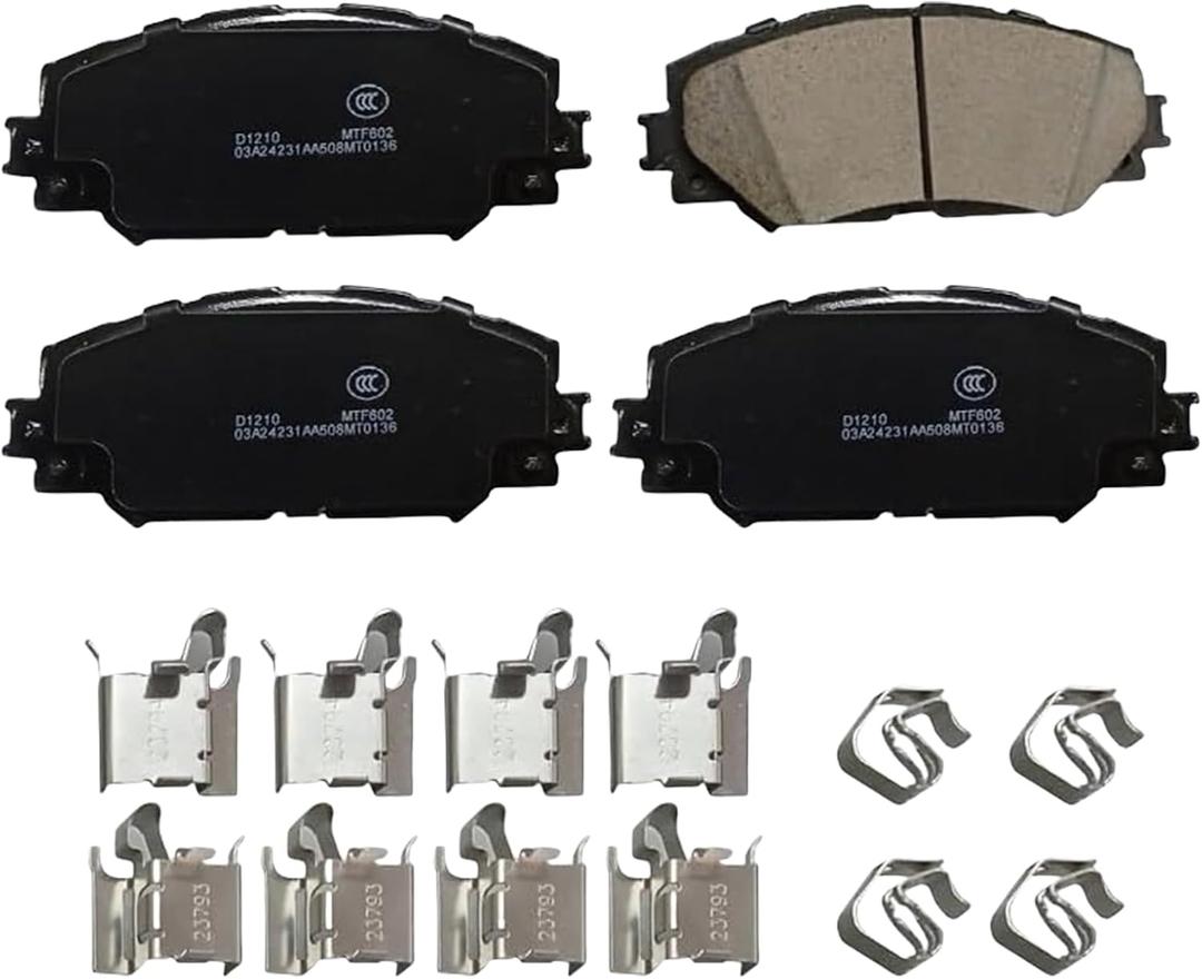 D1210 Front Ceramic Brake Pads Kits Fit for 2006 2007 2008 2009 2010 2011 2012 2013 2014 Toyota Corolla Rav4 Prius V Matrix Pontiac Vibe Lexus HS250H Scion XB XD
