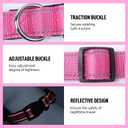 ARLESIM Reflective Dog Collar with Airtag Protective Cover.Padded with Soft Neoprene Breathable Quick Release for Medium Dogs Hot Pink