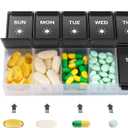 XL Weekly Pill Organizer 2 Times a Day, Fullicon Extra Large Daily Pill Cases Oversized AM PM Pill Box Twice a Day for Vitamin/Fish Oil/Pills/Supplements