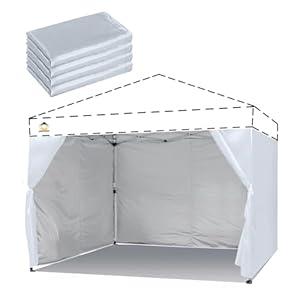 CROWN SHADES 10x15 Canopy Sidewalls (4pck) - Canopy Walls 10x15, Sidewalls for Canopy - Canopy Cover, Canopy Accessories, White