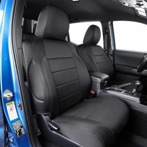 EKR Tacoma Car Seat Covers Custom Fit for Toyota Tacoma (Petrol) 2024 2025 2026 DoubleCab/CrewCab SR/SR5/TRD Sport/TRD Off-Road/Limited -Truck Seat Covers Full Set, Neoprene (Black)