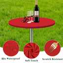 4 Pack 24 Inches Small Round Fitted Tablecloth for Cocktail Table Topper Cap Elastic Waterproof Stretch Washable Folding Picnic Table Cover Spandex Tablecloth for Dining Bar Pub and Parties (Red)