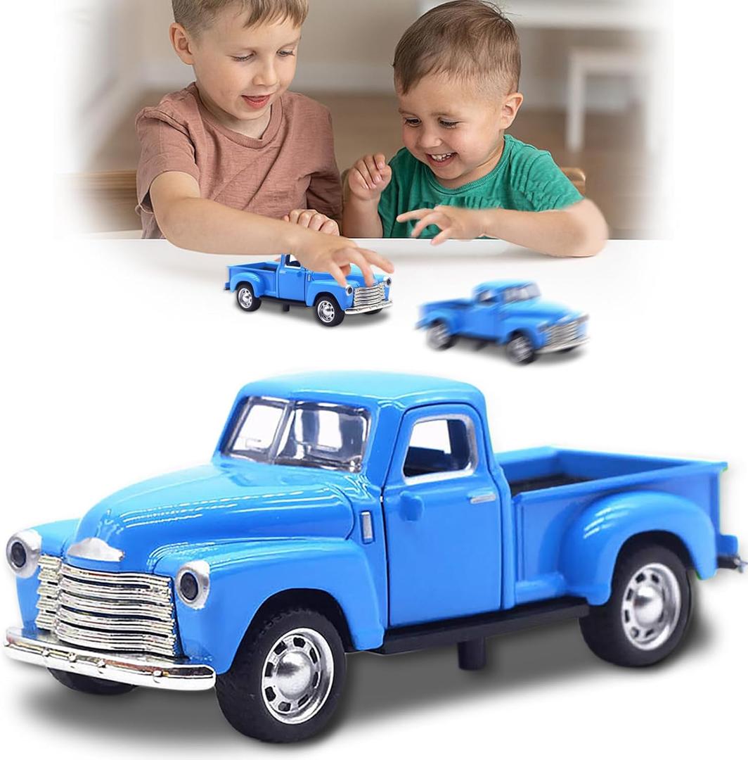 Little Blue Truck Toy for Toddlers 2-8 Years Old Boys Girls,1:32 Alloy Toddlers Car Toy Driveable,Car Door Can Open,Toy Trucks for Kids Easter Christmas Birthday Gifts