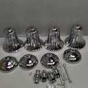 4PCS Silver Metal Flower Trumpet Stripe Vases Crystal Table Centerpieces Artificial Flower Arrangements for Anniversary Celebration/Wedding/Party/Birthday Event Aisle Home Decor