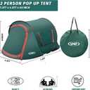 Pop-up Tent,2 Person Camping Tent,Instant Portable Beach Tent,Easy Pop Up Shade Tents 2 Doors for Camping Hiking & Traveling with Carrying Bag, 7.2ft x 4.5ft x 40in