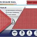 8' x 12' Sun Shade Sail Rectangle Outdoor Canopy Cover UV Block for Backyard Porch Pergola Deck Garden Patio (Red)