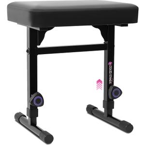 Liquid Stands Piano Bench Adjustable Stool – Music Keyboard Bench Seat for Piano Keyboard Stand with Black Padded Cushion for Musicians Piano Stool Chair (PU Leather)