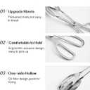 2 Pieces Buffet Salad Tongs for Kitchen Serving and Cooking, Stainless Steel Food Scissor Tongs, Catering Utensil for Bread Cake Bake Steak Barbecue (Silver)