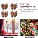 8 Pcs Christmas Pinecone Ornaments, Plastic Hanging Pine Cone Decoration for Tree, Shatterproof Pinecone Balls for DIY Crafts Home Xmas Decor, Matte and Glitter Festive Holiday Pendant