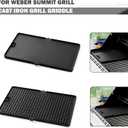 7404 Griddle Parts for Weber Summit Griddle 400 600 Series S-670 S-470 E-470 Grill Replacement Parts Reversible Cast Iron Griddle Plate for Weber Summit Silver C/D Gold A B D Platinum A B Flat Top