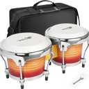 Bongo Drums 6.5” and 7.5”, Birch Percussion Instrument Bongos for Adults Beginners,Buffalo Hand Drum with Carry Bag and Tuning Wrench for Education and Practice.