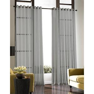 Curtainworks Soho Voile Sheer Grommet Panel, 59 by 144", Silver,1Q804304SV