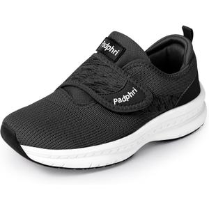 Diabetic Shoes for Men Extra Wide WidthWalking Shoes for Elderly Foot Pain Relief NeuropathyOrthopedic Shoes for Swollen Feet Adjustable Zapatos para Diabéticos Hombre (Black)