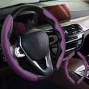 WOCOCN 2pcs Car Steering Wheel Cover,Anti-Skid Carbon Fiber Steering Wheel Protector for Men Women,Multiple Color Options,Universal for Most Car Interiors Accessories (NewPurple)