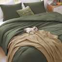WRENSONGE Queen Comforter Set - 3 Pieces Prewashed Olive Green Comforter Soft Lightweight for All Seasons,Down Alternative Comforters Queen Size with 2 Pillow Shams