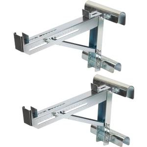 MYOYAY Short Body Ladder Jacks 1 Pair for Stages Up to 20 Inch Width, Silver