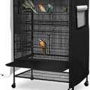 Universal Bird Cage Cover, Dark Colored Drape for Animal Crate, Waterproof & Washable Night Cover for Cages, Distraction and Light Eliminator for Mink, Totoro, Parakeets, Parrot (L - 31”L×22”W×41”H)