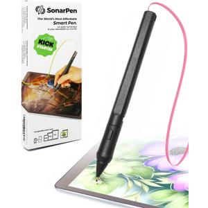 SonarPen - Pressure Sensitive Smart Stylus Pen with Palm Rejection and Shortcut Button. Battery-Less. Compatible with Apple iPad/iPhone/Android/Switch (Dirty Pink)