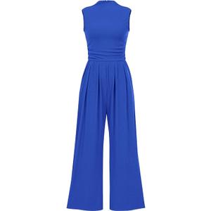 One Piece Jumpsuits for Women Dressy Casual Sleeveless Crewneck Wide Leg Rompers Jumpers Vacation Summer Outfits 2XL 